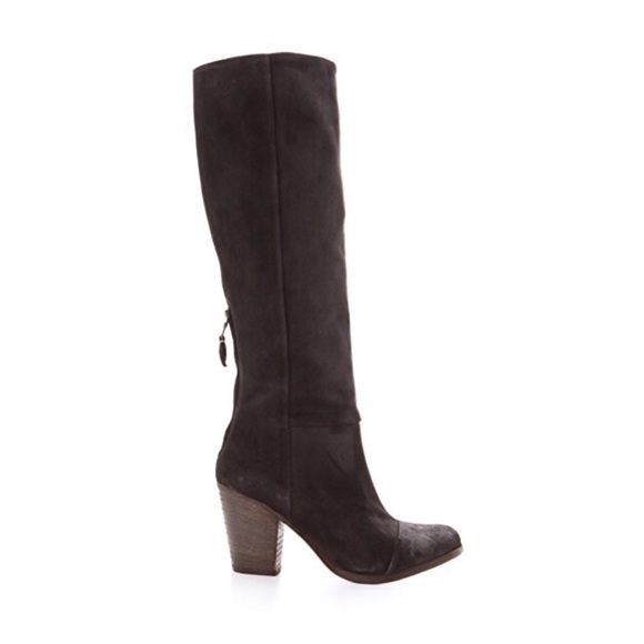 rag & bone Shoes - RAG & BONE Black Tall Suede Newbury Heeled Boot 10